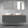 Vernal zestaw mebli łazienkowych 160 cm z blatem grafit mat/dąb OLTENS 68440400