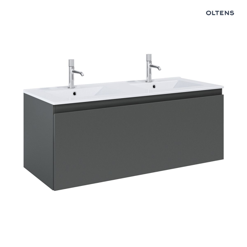 Vernal umywalka z szafką 120 cm biały połysk/grafit mat OLTENS 68034400
