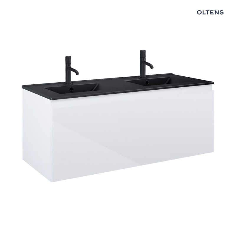 Vernal umywalka z szafką 120 cm biały połysk/czarny mat OLTENS 68035000