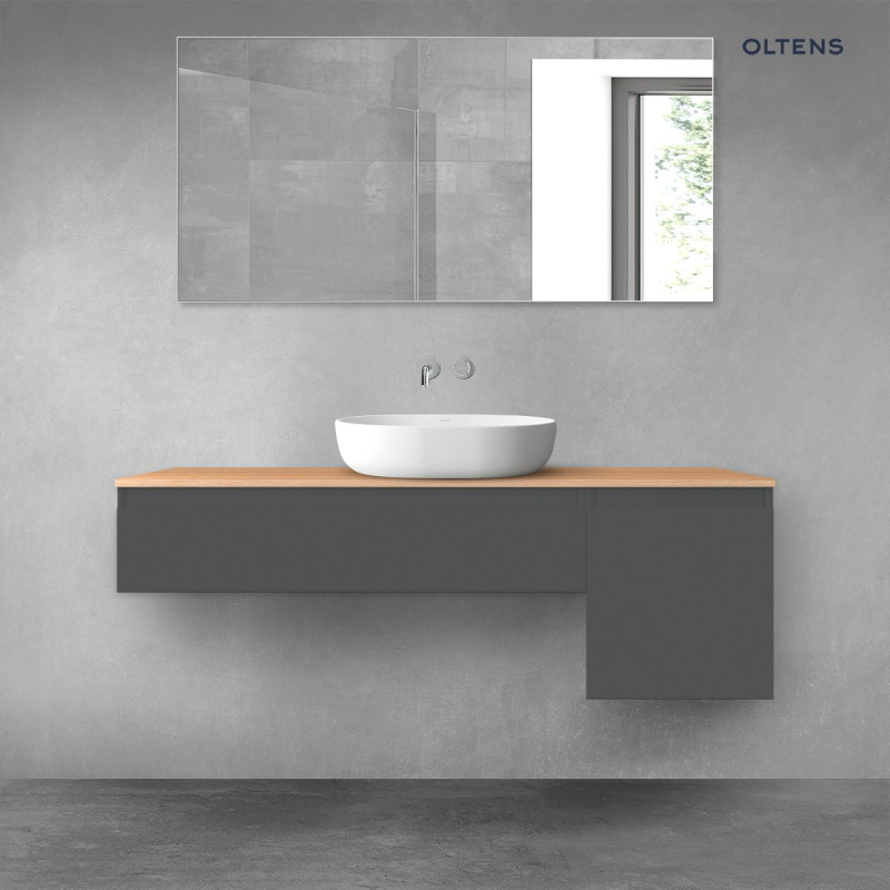 Vernal zestaw mebli łazienkowych 140 cm z blatem grafit mat/dąb OLTENS 68283400