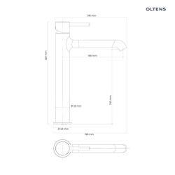 Molle Slim bateria umywalkowa stojąca wysoka złoto szczotkowane OLTENS 32403810