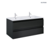 Vernal szafka 120 cm podumywalkowa wisząca z umywalką czarny mat/biały połysk OLTENS 68464300