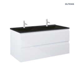 Vernal szafka 120 cm podumywalkowa wisząca z umywalką biały połysk/czarny mat OLTENS 68465000