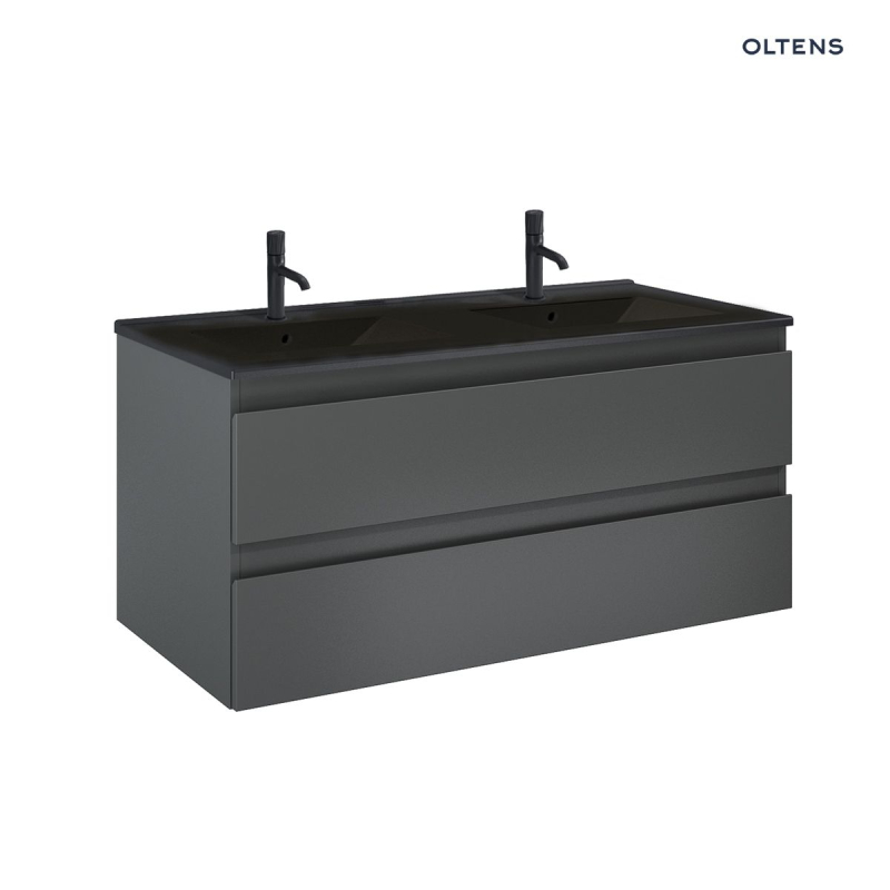 Vernal szafka 120 cm podumywalkowa wisząca z umywalką grafit mat/czarny mat OLTENS 68465400