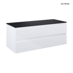 Vernal szafka 120 cm podumywalkowa wisząca z blatem biały połysk/czarny mat OLTENS 68468000