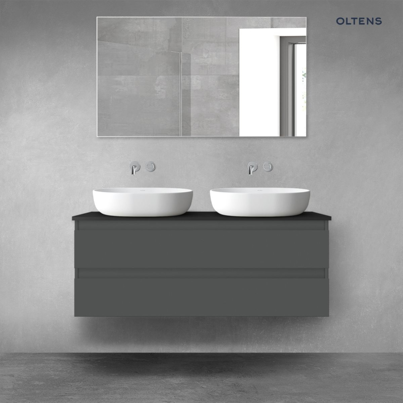 Vernal szafka 120 cm podumywalkowa wisząca z blatem grafit mat/czarny mat OLTENS 68468400