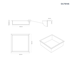 Grotta półka wnękowa 30x30x10 cm stal nierdzewna OLTENS 97000100