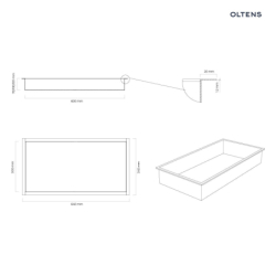 Grotta półka wnękowa 30x60x10 cm czarny mat OLTENS 97001300