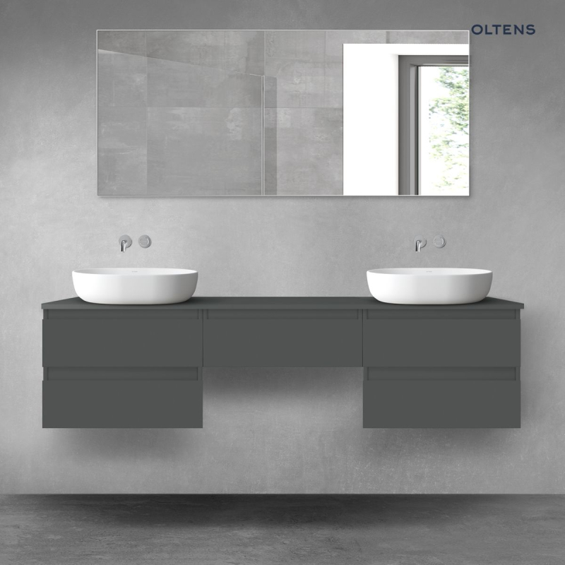 Vernal zestaw mebli łazienkowych 180 cm z blatem grafit mat OLTENS 68490400