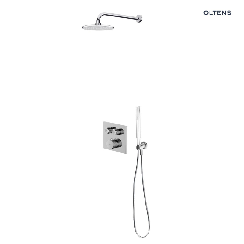 Zestaw Onega (S) bateria podtynkowa z deszczownicą 22 cm Atran i kompletem prysznicowym Ume chrom OLTENS 36623100