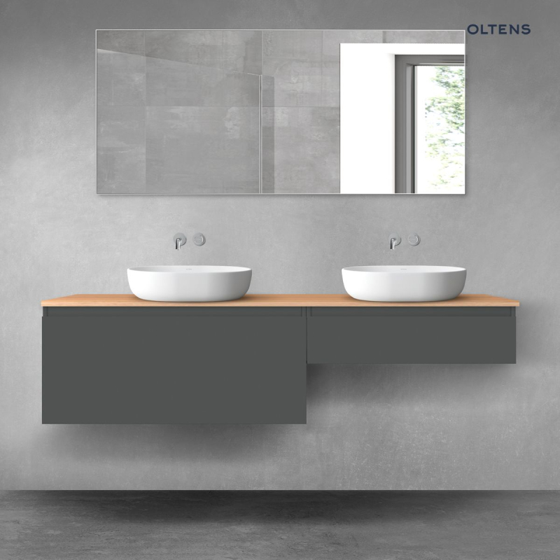 Vernal zestaw mebli łazienkowych 180 cm z blatem grafit mat/dąb OLTENS 68566400