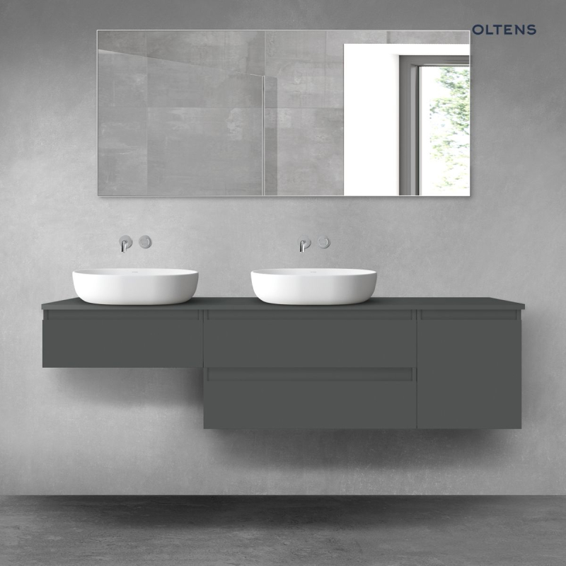 Vernal zestaw mebli łazienkowych 180 cm z blatem grafit mat OLTENS 68514400