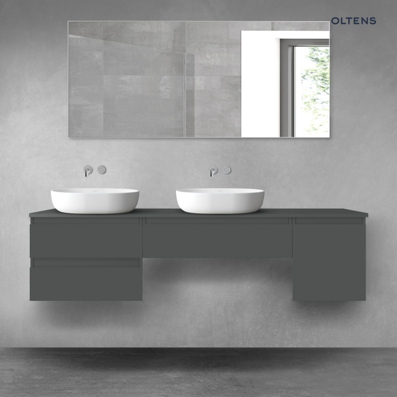 Vernal zestaw mebli łazienkowych 180 cm z blatem grafit mat OLTENS 68516400