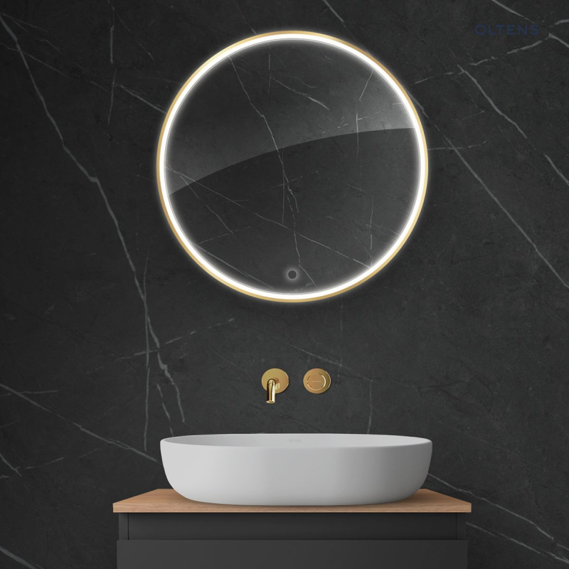 Nordlis lustro 60 cm okrągłe z oświetleniem LED i systemem Klarglas OLTENS 64100800