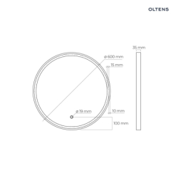Nordlis lustro 60 cm okrągłe z oświetleniem LED i systemem Klarglas OLTENS 64100800