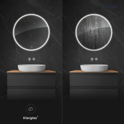 Nordlis lustro 80 cm okrągłe z oświetleniem LED i systemem Klarglas OLTENS 64101000