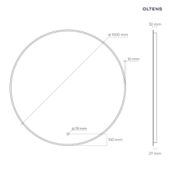 Nordlis lustro 100 cm okrągłe z oświetleniem LED i systemem Klarglas OLTENS 64110300