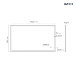 Nordlis lustro 60x100 cm prostokątne z oświetleniem LED i systemem Klarglas OLTENS 64106800