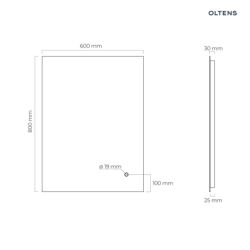 Nordlis lustro 60x80 cm prostokątne z oświetleniem LED i systemem Klarglas OLTENS 64115000