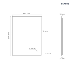 Nordlis lustro 60x80 cm prostokątne z oświetleniem LED i systemem Klarglas OLTENS 64115300