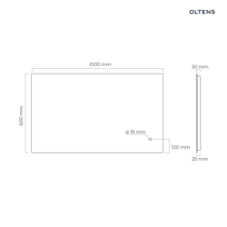 Nordlis lustro 60x100 cm prostokątne z oświetleniem LED i systemem Klarglas OLTENS 64111000