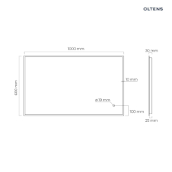 Nordlis lustro 60x100 cm prostokątne z oświetleniem LED i systemem Klarglas OLTENS 64111300