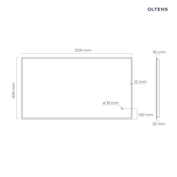 Nordlis lustro 60x120 cm prostokątne z oświetleniem LED i systemem Klarglas OLTENS 64112800
