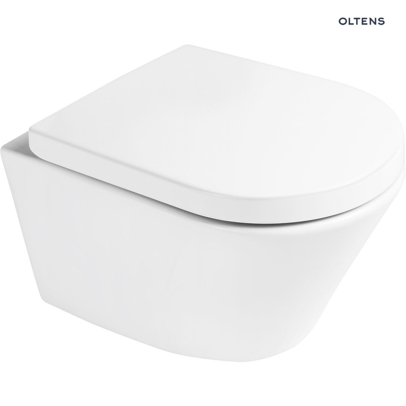 Zestaw Jog miska WC wisząca PureRim z deską sedesową wolnoopadającą biały OLTENS 42037000