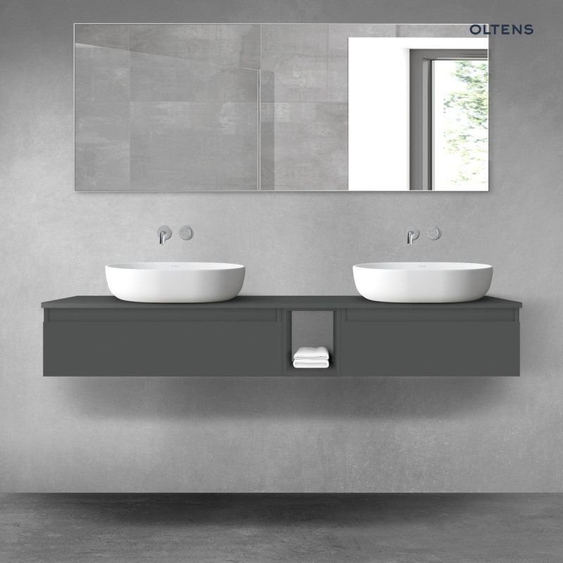 Vernal zestaw mebli łazienkowych 160 cm z blatem grafit mat OLTENS 68653400