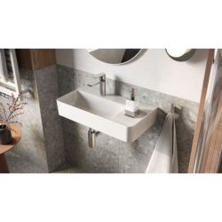 Ness umywalka wisząca/nablatowa 60x31 cm prostokątna z otworem na baterię,biały połysk EXCELLENT CENL.3519.600.WH