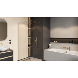 Vidoq wspornik kabiny walk-in 120 cm do docięcia, złoty szczotkowany EXCELLENT KAEX.1599.1200.GB