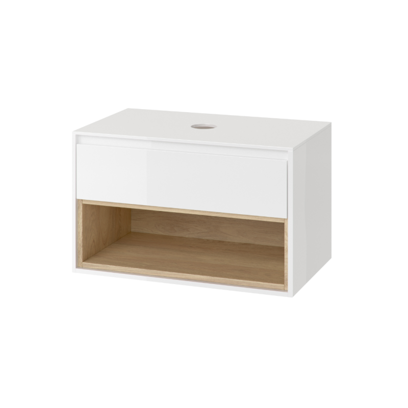 Tuto Szafka Z Blatem 80 Biały/Dąb EXCELLENT MLEX.0102.800.WHBL