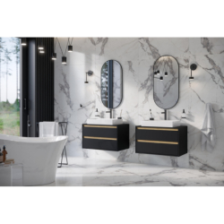 Tuto Szafka Blat 80 Cz Mat/Dąb 2szuflady EXCELLENT MLEX.0104.800.BKBL