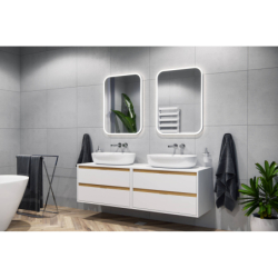 Tuto Szafka Blat 80 Biały/Dąb 2 Szuflady EXCELLENT MLEX.0104.800.WHBL