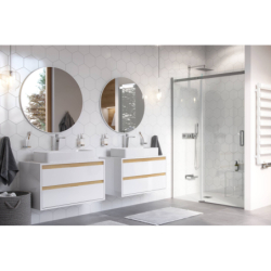 Tuto Szafka Blat 80 Biały/Dąb 2 Szuflady EXCELLENT MLEX.0104.800.WHBL