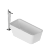 Zestaw promocyjny Lila 2.0 wanna wolnostojąca 160x73 cm biały z bateria wolnostojącą Keria, chrom EXCELLENT ZEPR.0012