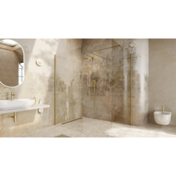 Vidoq walk-in ścianka prysznicowa prosta 100x200 cm, powłoka Clean Control, złoty szczotkowany EXCELLENT KAEX.1506.1000.LP.GB