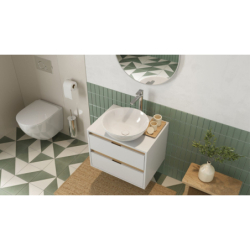 Design Korek klik-klak umywalkowy, korpus złoty szczotkowany, pokrywa ceramiczna biała EXCELLENT ARIN.1485.K.01.WHGB