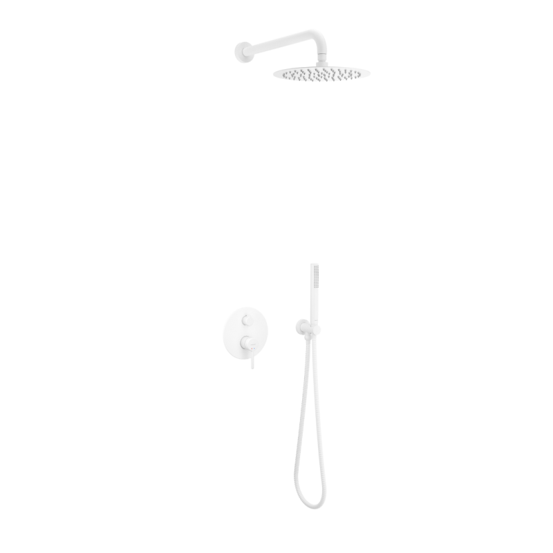 PI zestaw prysznicowo-wannowy podtynkowy 3 funkcyjny z deszczownicą 25 cm , biały mat EXCELLENT AREX.SET.1247WH