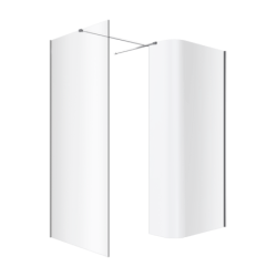 Vidoq walk-in , ścianka prosta 100cm, ścianka gięta 83cm, powłoka CC, chrom EXCELLENT KAEX.1507.K.1000.0830.CR