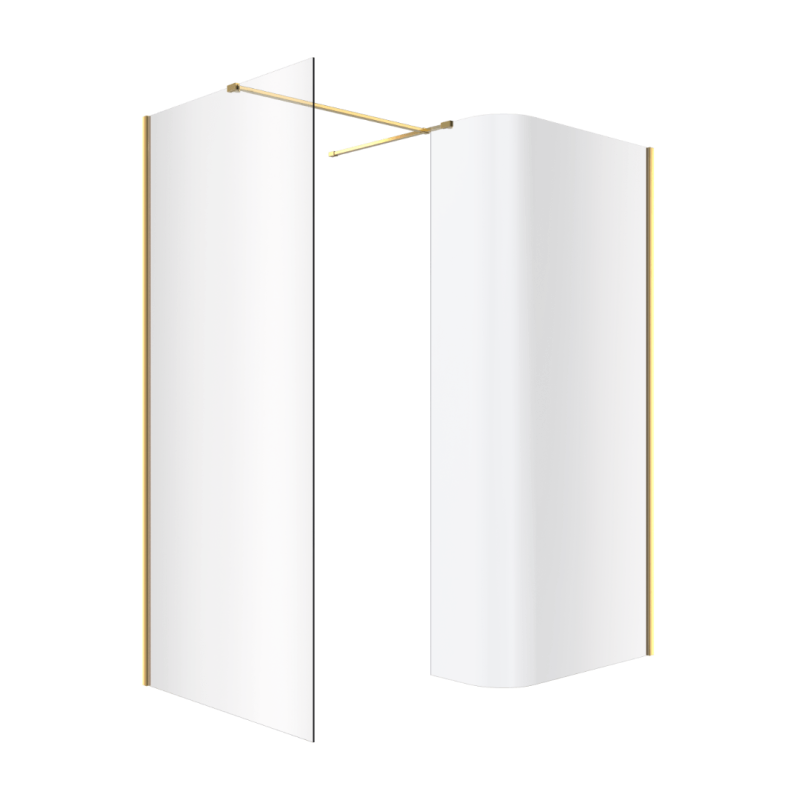 Vidoq walk-in , ścianka prosta 100cm, ścianka gięta 83cm, powłoka CC, złoty połysk EXCELLENT KAEX.1507.K.1000.0830.GL