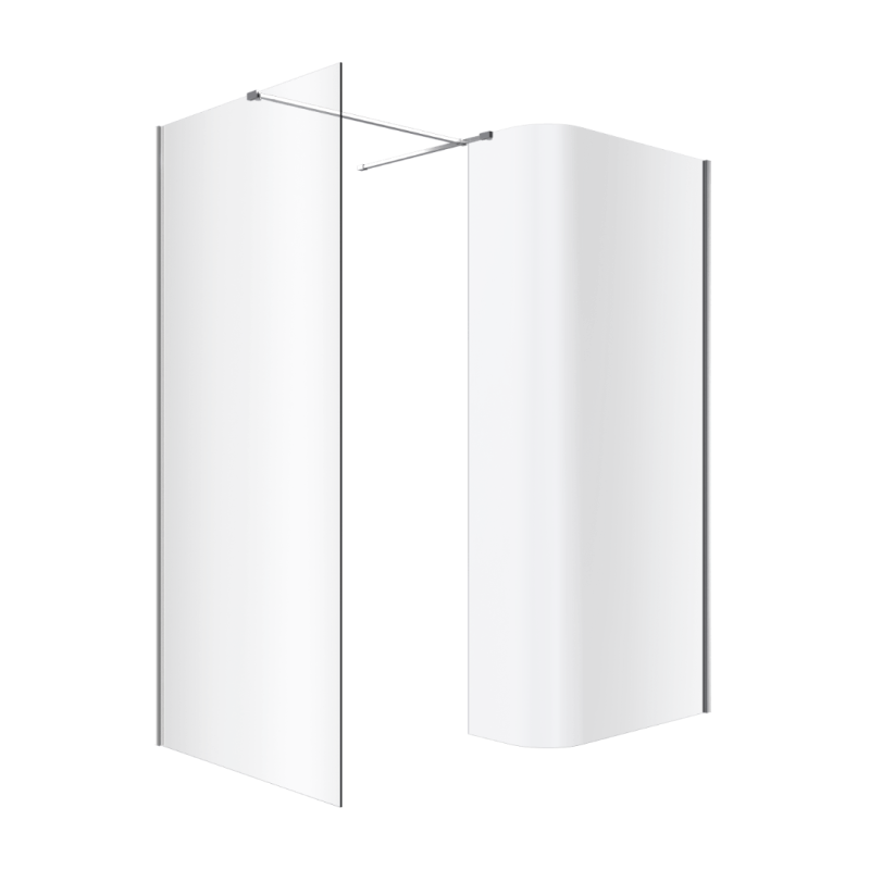 Vidoq walk-in , ścianka prosta 100cm, ścianka gięta 93cm, powłoka CC, chrom EXCELLENT KAEX.1507.K.1000.0930.CR