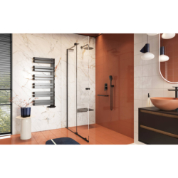 Ortigo walk-in drzwi prysznicowe przesuwne 120x200 cm, powłoka Clean Control, czarny mat EXCELLENT KAEX.5012.K.1200.BL