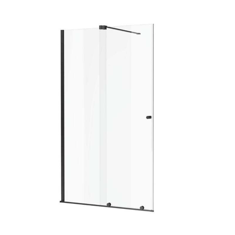 Ortigo walk-in drzwi prysznicowe przesuwne 140x200 cm, powłoka Clean Control, czarny mat EXCELLENT KAEX.5012.K.1400.BL