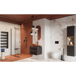 Ortigo walk-in drzwi prysznicowe przesuwne 140x200 cm, powłoka Clean Control, czarny mat EXCELLENT KAEX.5012.K.1400.BL