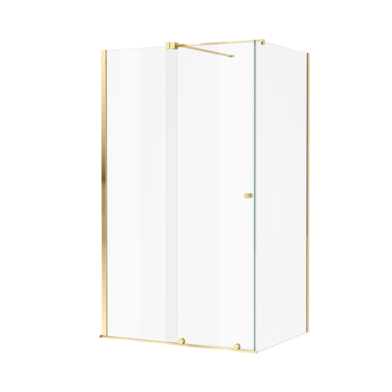 Ortigo kabina prostokątna narożna 140x80 cm, drzwi przesuwne, powłoka CC, złoty połysk EXCELLENT KAEX.5016.K.1400.0800.GL