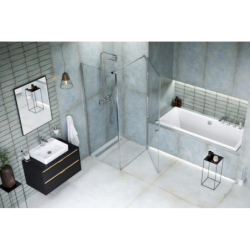 Mazo kabina narożna 80x100 cm, drzwi wahadłowe pojedyncze 80 cm, Clean Control, chrom EXCELLENT KAEX.3021.K.1010.8010.CR