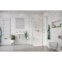 Mazo kabina narożna 90x90 cm, drzwi wahadłowe podwójne, powłoka Clean Control, chrom EXCELLENT KAEX.3023.K.1010.9090.CR