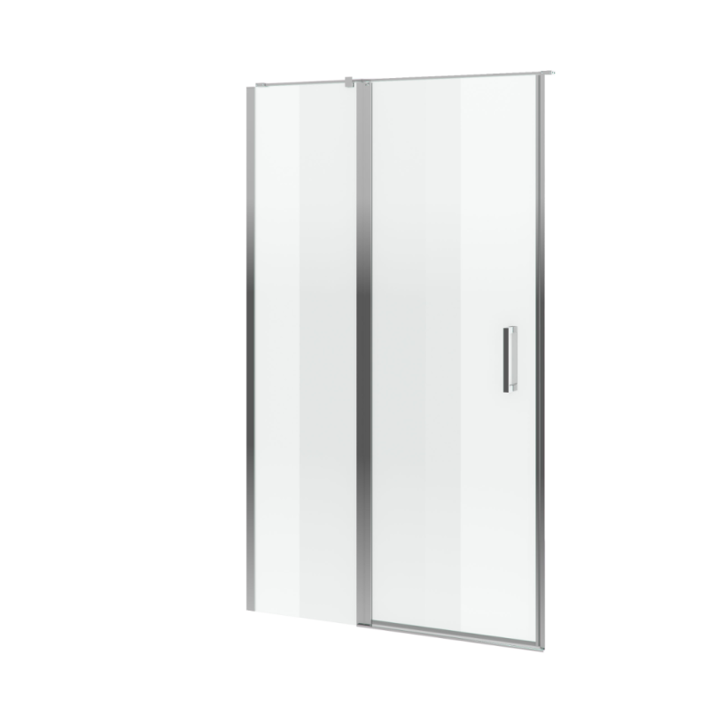 Mazo drzwi wnękowe wahadłowe pojedyncze 140x195 cm ze ścianką stałą, Clean Control, chrom EXCELLENT KAEX.3025.K.1010.1400.CR