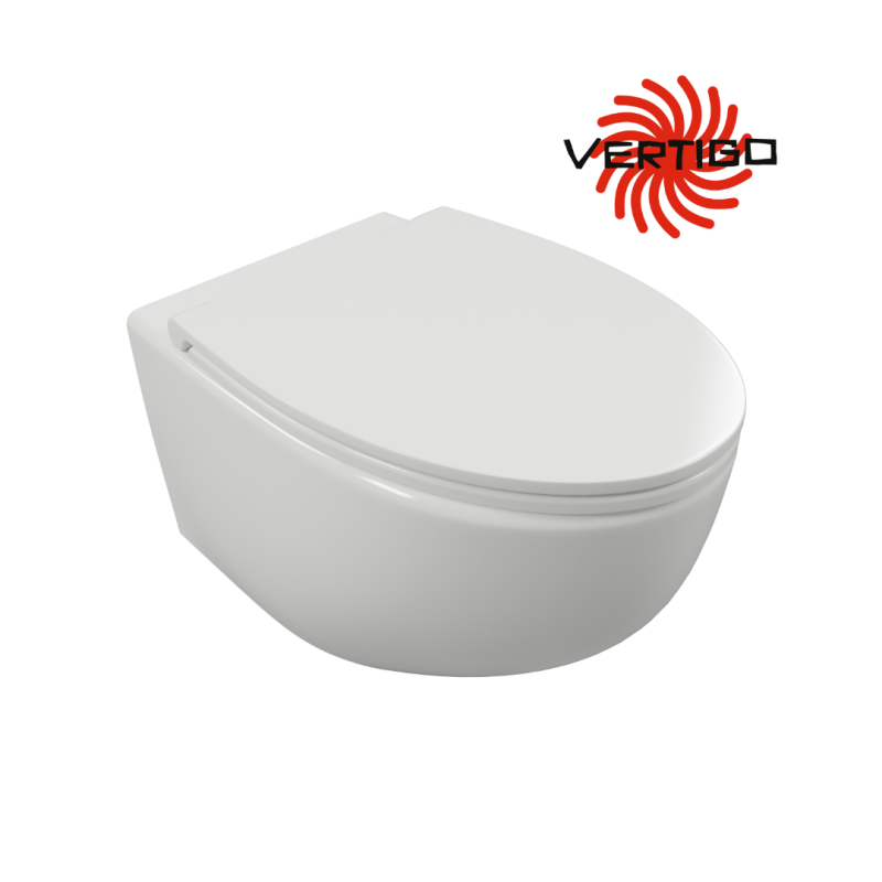 Bull Vertigo zestaw miska WC bezrantowa, z deską wolnoopadającą slim, biały połysk EXCELLENT CESD.WCGLLSV.K.WH